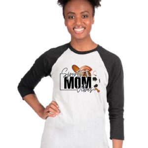 Sports Mom Vibes Triblend 3/4 Sleeve Raglan Tee