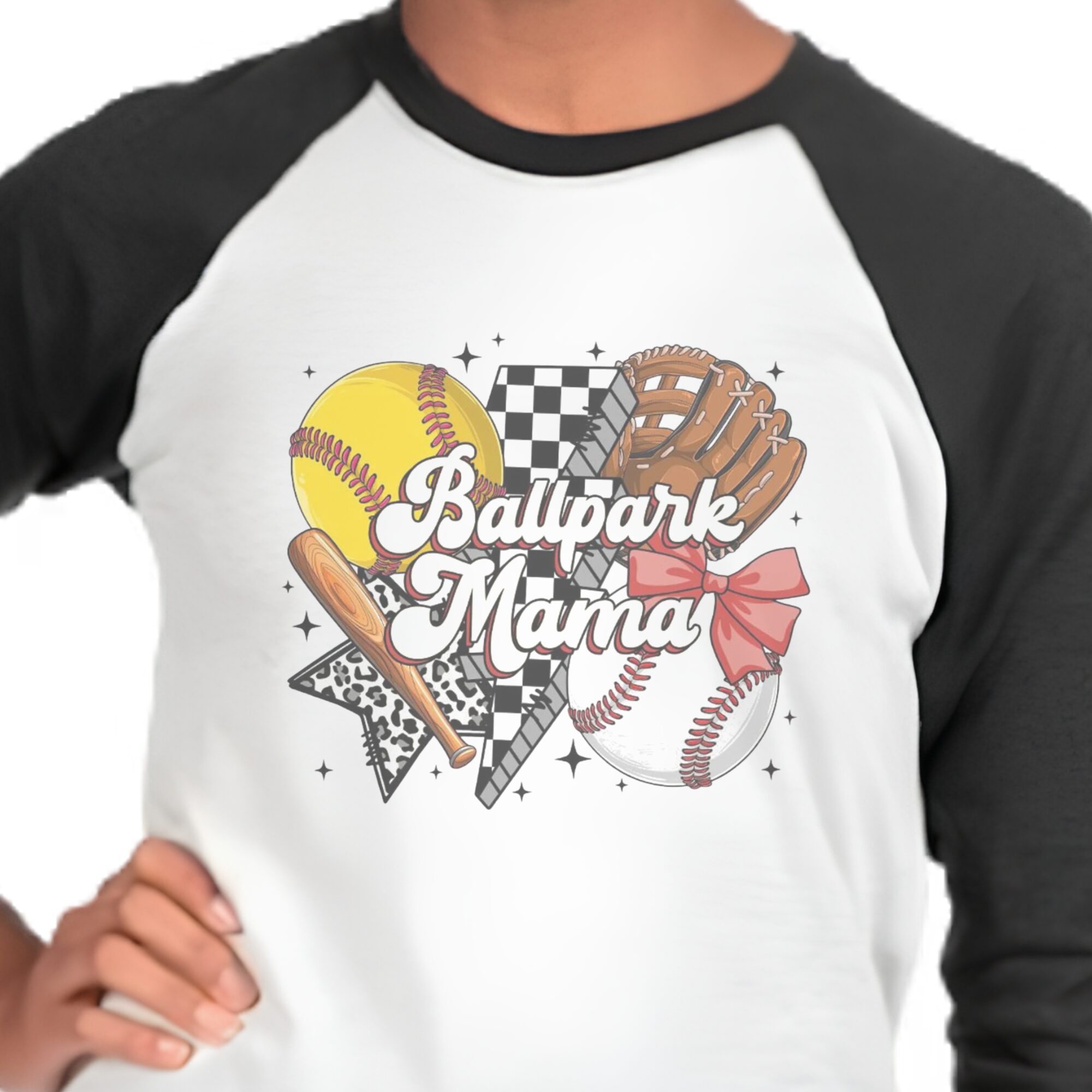 Retro Ballpark Mama Raglan