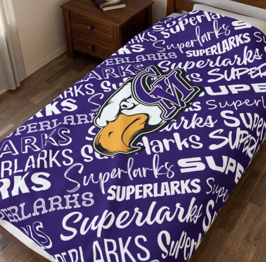 Superlarks Mascot Pattern Velveteen Plush Blanket
